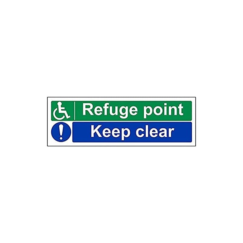 V Safety 17052AX-R Refuge Point/Keep Clear Sign - Landscape -