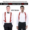 JTCMOJS Mens Trucker Side Clip Suspenders Heavy Duty X Back