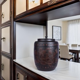 OXBZKMY Ceramics Rice Jar, Large Ceramic Food Storage Canister with Airtight Lid, Grain Containers Bucket, Big Dry Food Dispenser Kitchen Decor Canister for Coffee Beans Candy Cookie