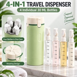 4-in-1 Travel Toiletry Dispenser for Daily Care – Compact Refillable Bottle Organizer for Luggage & Bathroom Use