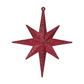 Vickerman 8" Burgundy Iridescent Glitter Bethlehem Star Christmas Ornament, 4 per Box