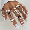 Romlibr 27 Pcs Gold Knuckle Rings Set for Women Stackable