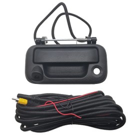 Tailgate Handle with Camera, OE: #8L3Z-9943400-AC, Compatible with Ford F150, F250, F350, F450, F550 (Black)