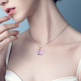 YAFEINI Scottish Thistle Necklace for Women 925 Silver Celtic Knot Chain Pendant Scotland Flower Outlander Irish Jewellery Gifts for Girls, Sterling Silver, Quartz