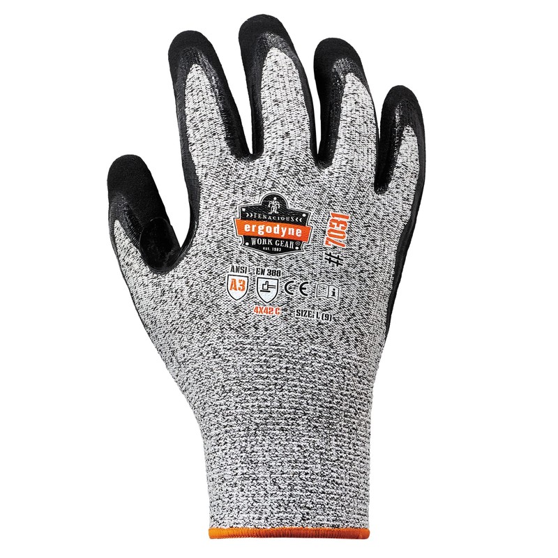 Ergodyne Nitrile Coated Work Gloves, Cut Resistant Level A3, Grip