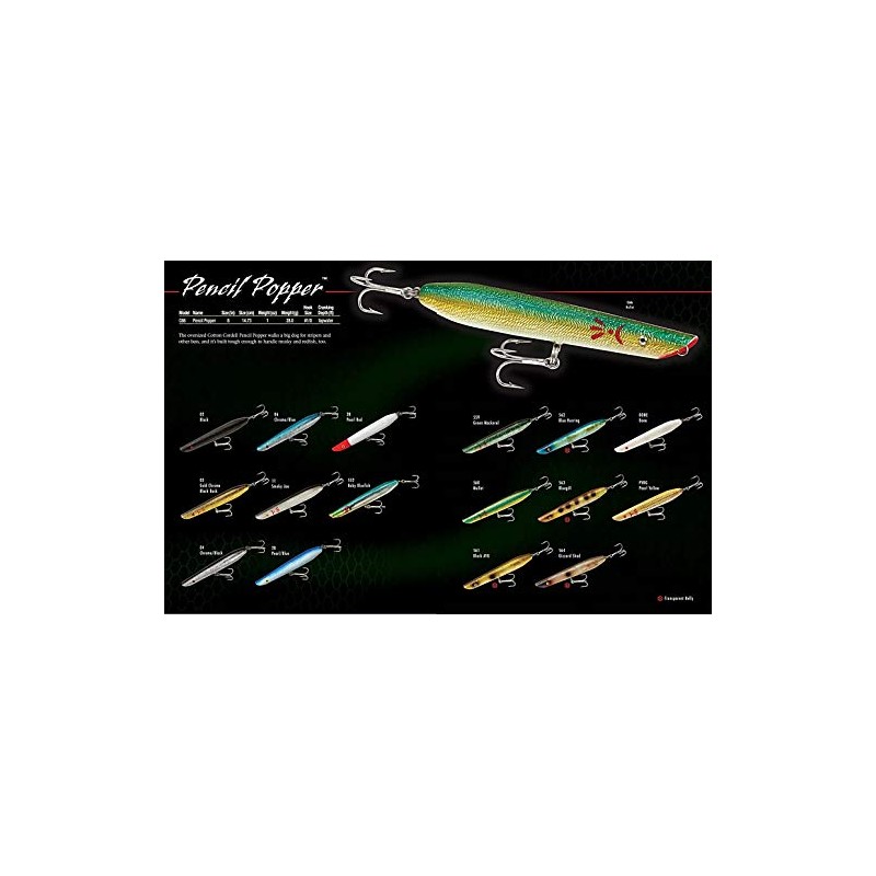 Cotton Cordell C6620 C66-20 Pencil Popper Fishing Lure, 6", 1