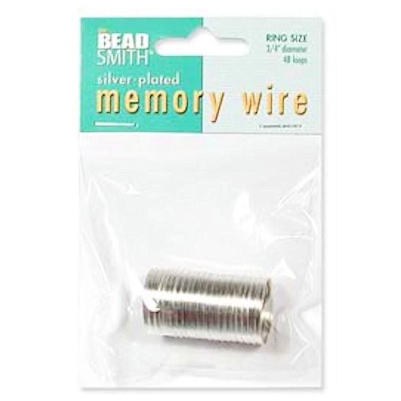 Bead Smith Memory Wire, Approximately 48 Loops Silver Plated Steel
