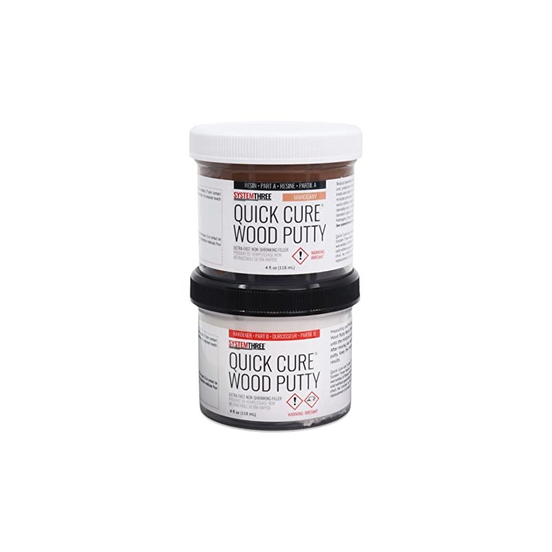 System Three Quick Cure Putty, Mahogany, 8-oz Kit