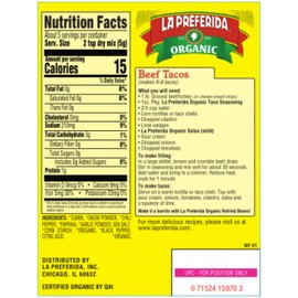 La Preferida Organic Taco Seasoning, 1 OZ (Pack - 3)