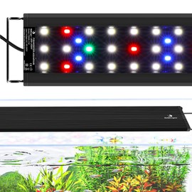 fishkeeper 29W LED Aquarium Light for 37"-43" Tanks, Ultra-Thin Full Spectrum Fish Tank Light with Auto On/Off Timer, 3 RGB Light Modes & 10-Level Dimming for Freshwater Fish Tanks and Plant Growth