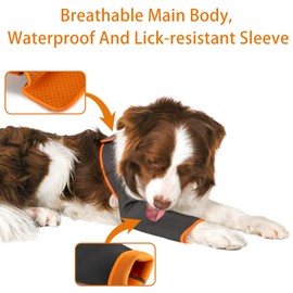 Dog Recovery Suit, Recovery Sleeve for Front Leg,Cone Collar Alternative,Chest 20.9"-28" Leg Wound Surgery Elbow Protector Machine Washable,Prevent Licking,Bite,Wet (Left, L)