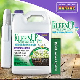 Bonide KleenUP Weed & Grass Killer High Efficiency Formula, 128 oz Ready-to-Use with Power Wand & Refill, Fast Acting Formula Kills Weeds & Roots