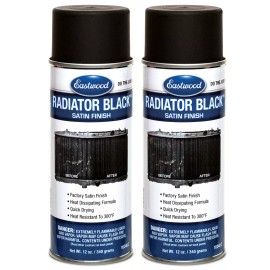 Eastwood Radiator Satin Black Spray Paint for Automotive Radiators 12oz 2 Pack