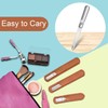 3 Pieces Stainless Steel Nail Files with Leather Case, Double