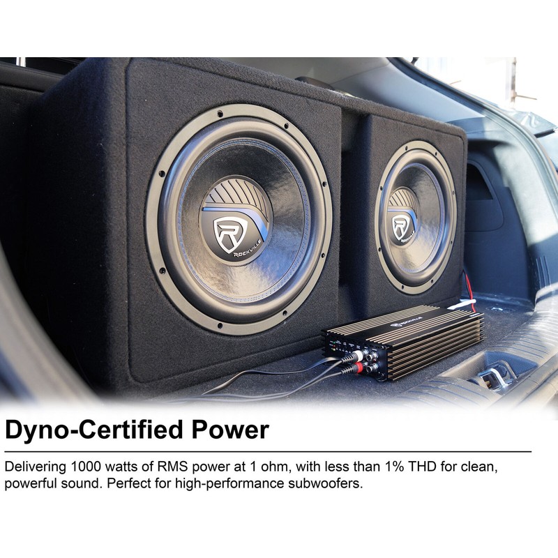 Rockville RD1000.1 4000w Peak/1000 Watt RMS Mono Car Amplifier+Amp Wire