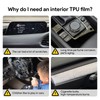 FDAIUN Car Interior Parts, Transparent TPU Protection Film, Compatible with