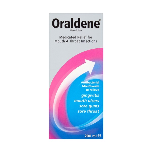 Oraldene Medicated Relief Mouthwash for Mouth & Throat Infections, 200ml