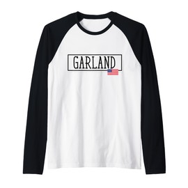 Garland City USA Flag State Travel US America Women Men Raglan Baseball Tee