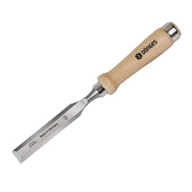 Dönges Chisel 20 mm, with Wooden Handle Made of White Beech, with Side Bevel, Made in Germany, Pry Bar for Woodworking, Chisel Suitable for Beginners and Professionals