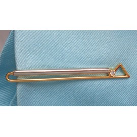 Tie Pin Bicolour with Crystal Stone Approx. 6.7 cm Wide Plus Gift Box - Elegant Accessory for Silk Tie, Other, Crystal stone