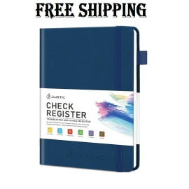 JUBTIC A5 Check Registers for Personal Checkbook, Ledger Transaction Registers Log B...