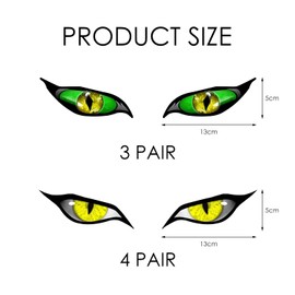 7 Pairs of Simulated Cat Eye Stickers, Reflective Eye Stickers, Creative Decorative Stickers, Suitable for Motorcycles, Helmets, Cars