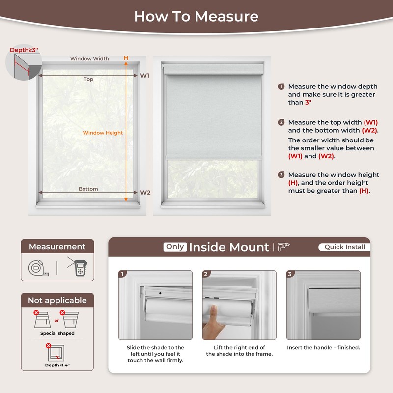 Allesin zen No Drill No Tools 100% Blackout Roller Shades