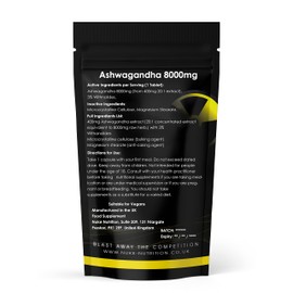 Nuke Nutrition Ashwagandha KSM 66 Tablets | 60 Capsules | 8000mg High Strength | Non-GMO | Natural Easy Swallow Capsules | Pure Ashwagandha Root Supplement | Support Body Functions & Cognition | Vegan