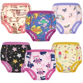 MooMoo Baby Absorbent Potty Training Underwear 6 Packs Cotton Training Pants for 2T