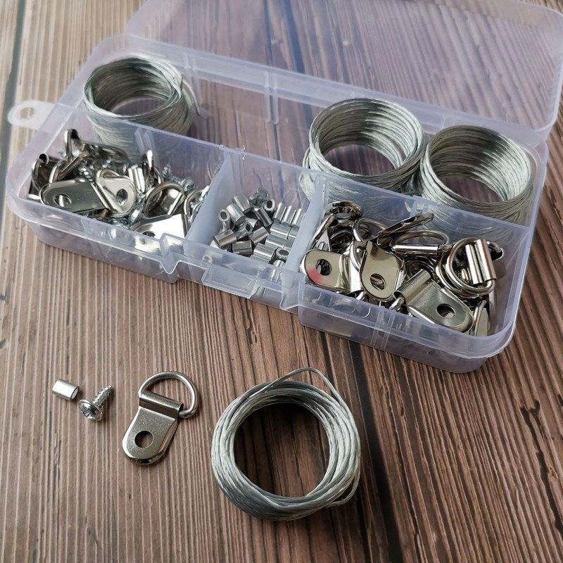 MAIHUO 124 Pcs Picture Hanging Kit,Complete Frame Hardware Set with