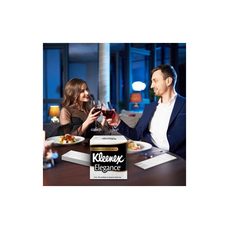 Kleenex Cottonelle Servilletas de Lujo Elegance, 100 Piezas