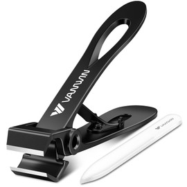 VANWIN Straight Nail Clipper for Ingrown Toenail, 16mm Wide Jaw Opening Toe Nail Clippers for Thick Nails for Seniors, Fingernail Clipper Nail Cutter with Nile File Heavy Duty Nail Clippers for Men