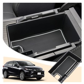CDEFG Center Console Accessory Organizer Compatible with 2021 2022 2023 Toyota Venza, Armrest Storage Box Insert Tray with Anti-Slip Mats (White)