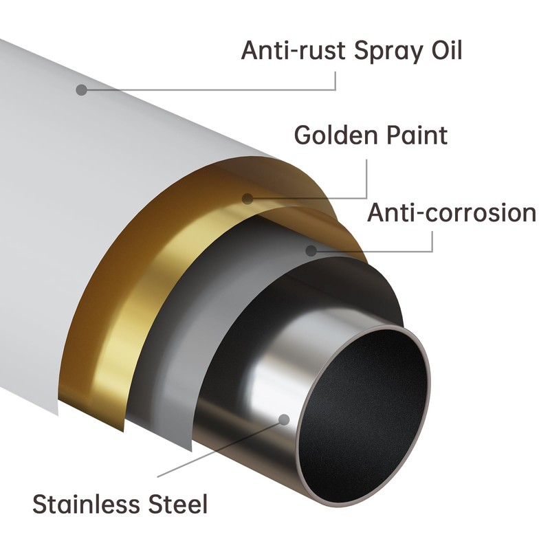 EBOATOP Gold Shower Curtain Rod - Never Rust No Drill