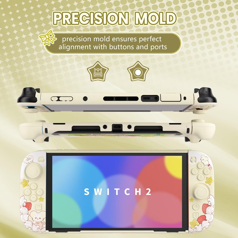 PlayVital Switch 2 Protective Case, Cute Hard Cover Case, Compatible