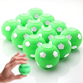 Entervending Fidget Spinners - 2 Inch Stress Balls - 12 Pcs Soccer Party Favors - Green Mini Fidget Spinners - Classroom Prizes - Fidget Spinners for Kids