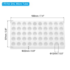 PATIKIL Vial Rack for 2ml Autosampler Vials, Vial Tray Holder 50-Well Stackable Test Tube Rack Vial Holder for Microcentrifuge Tubes, White