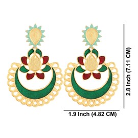 Efulgenz Indian Jewelry Bollywood Antique Crystal Dangle Chandbali Earrings Set for Women