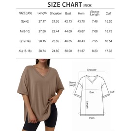 Trendy Queen Oversized Tshirts for Women Workout Plus Size Tops V Neck Short Sleeve Tunic Side Slit Outing T Shirts 2025 Spring Summer Casual Clothes Loose Fit Basic Tees Beach Vocation Grey S