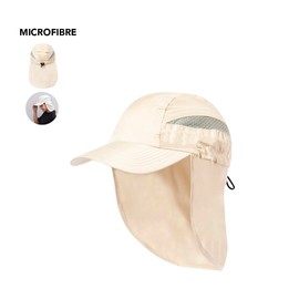 MIBANDERA Hat with Neck Protection, Trekking, Mountaineering, Hiking, Adjustable Closure, Microfibre, Men's Hat, Women's Hat, Green