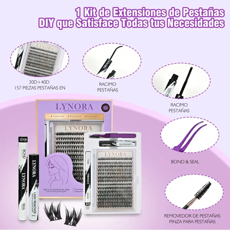 Kit De Extensiones De Pestañas 30d+40d Lash Curvatura 9-16m