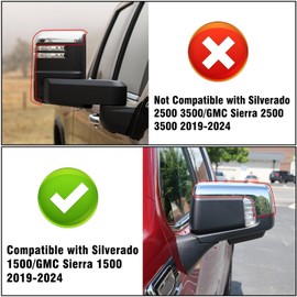 OWITAT Compatible with Chevy Silverado 1500 GMC Sierra 1500 Side Mirror Cover 2019 2020 2021 2022 2023 2024 2025, Chrome Left & Right Side View Mirror Cover Overlay for Silverado 1500 Accessories