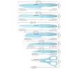 Full Blue 13 Piece Multifunctional Chef Knives Carbon Steel Kitchen