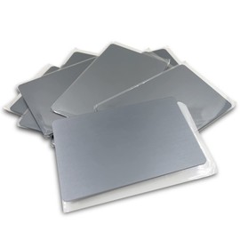 Lesencen Anodized Aluminum Alloy Metal Blanks Business Cards 86 X 54 X 0.8mm 15PCS Thick Plaque for Engraving (Grey), 3.4 X 2.1 X 0.031 inch, LESENCENANOD15