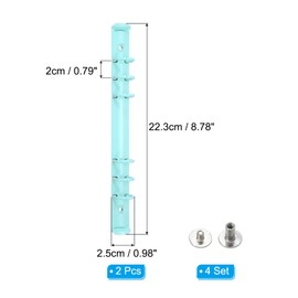 PATIKIL A5 6-Hole Ring Binder Mechanisms, 2 Set Binder Spines Replacement for Office Planners Documents Recipes Organization Storage, Blue