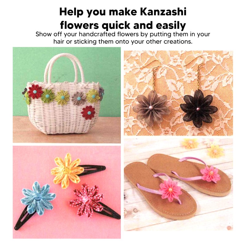 3Pcs Kanzashi Flower Maker Different Sizes Easy Operation Strong Resin