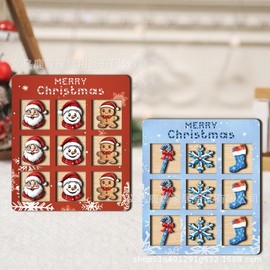 Cross-border Christmas Wooden Square Logo Ornament for Festive Holiday Cheer lf1223 One Size / scm1596 (13*15) - 5mm Double-layered Wooden Ornament 5ea