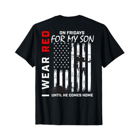 Red Friday Son Military Remember Everyone Deployed USA Flag T-Shirt for Women Men