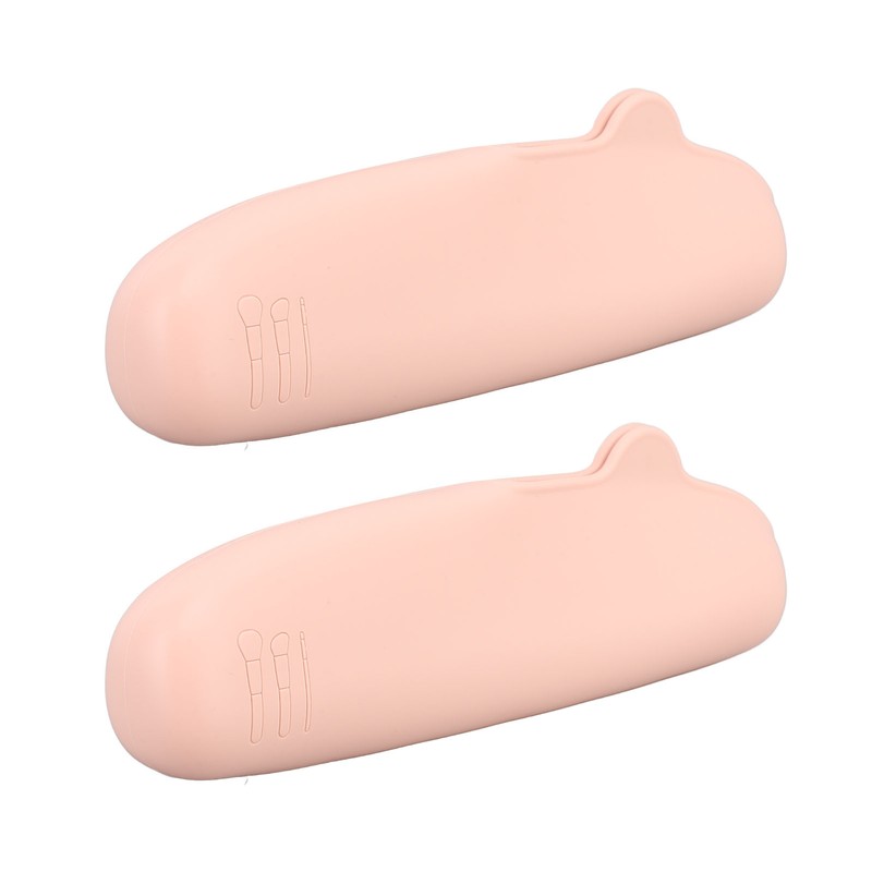 2PCS Silicone Makeup Brush Holder Waterproof Soft Portable Cosmetic Storage