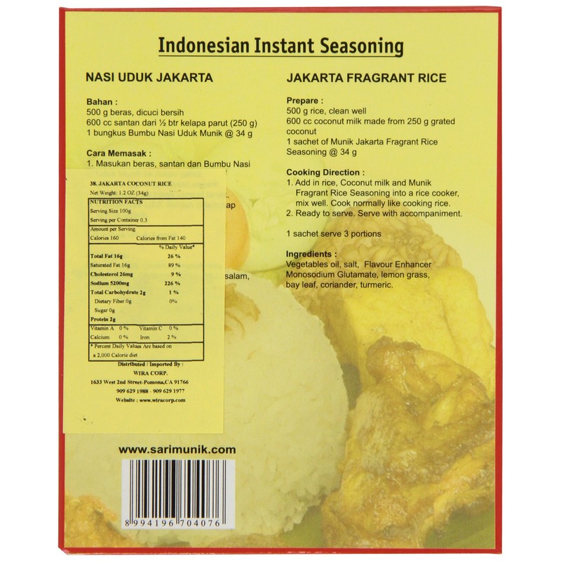 Munik Nasi Uduk Jakarta Fragrant Rice, 100-Gram